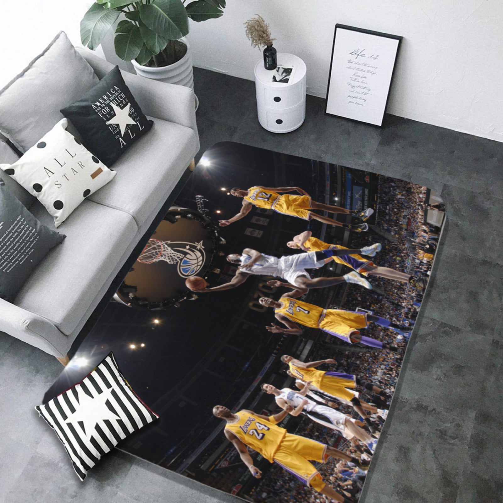 Los Angeles Basketball Lakers Carpet Living Room Bedroom Mats Kitchen Bathroom Rugs