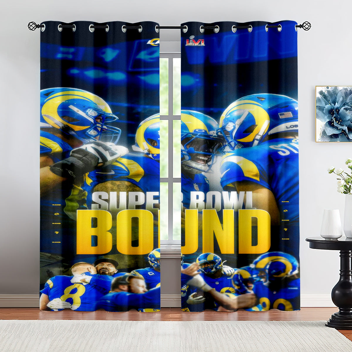 Los Angeles Rams  Football Team Blackout Curtains Drapes For Window Treatment Set