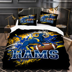 Los Angeles Rams Football Duvet Cover Quilt Case Pillowcase Bedding Set Without Filler