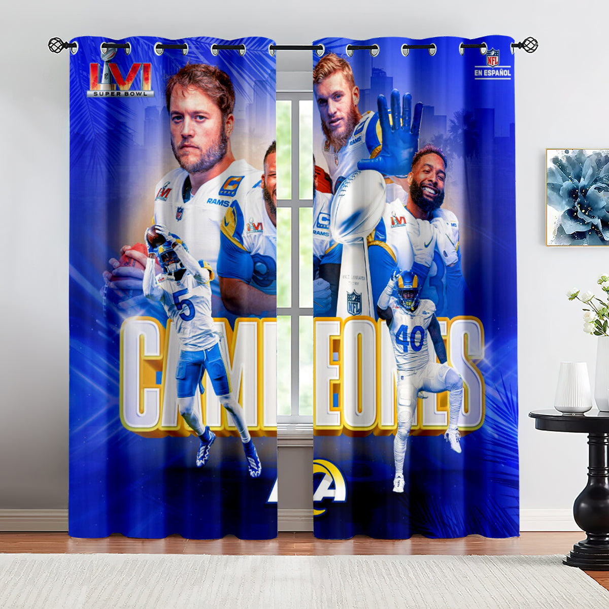 Los Angeles Rams  Football Team Blackout Curtains Drapes For Window Treatment Set