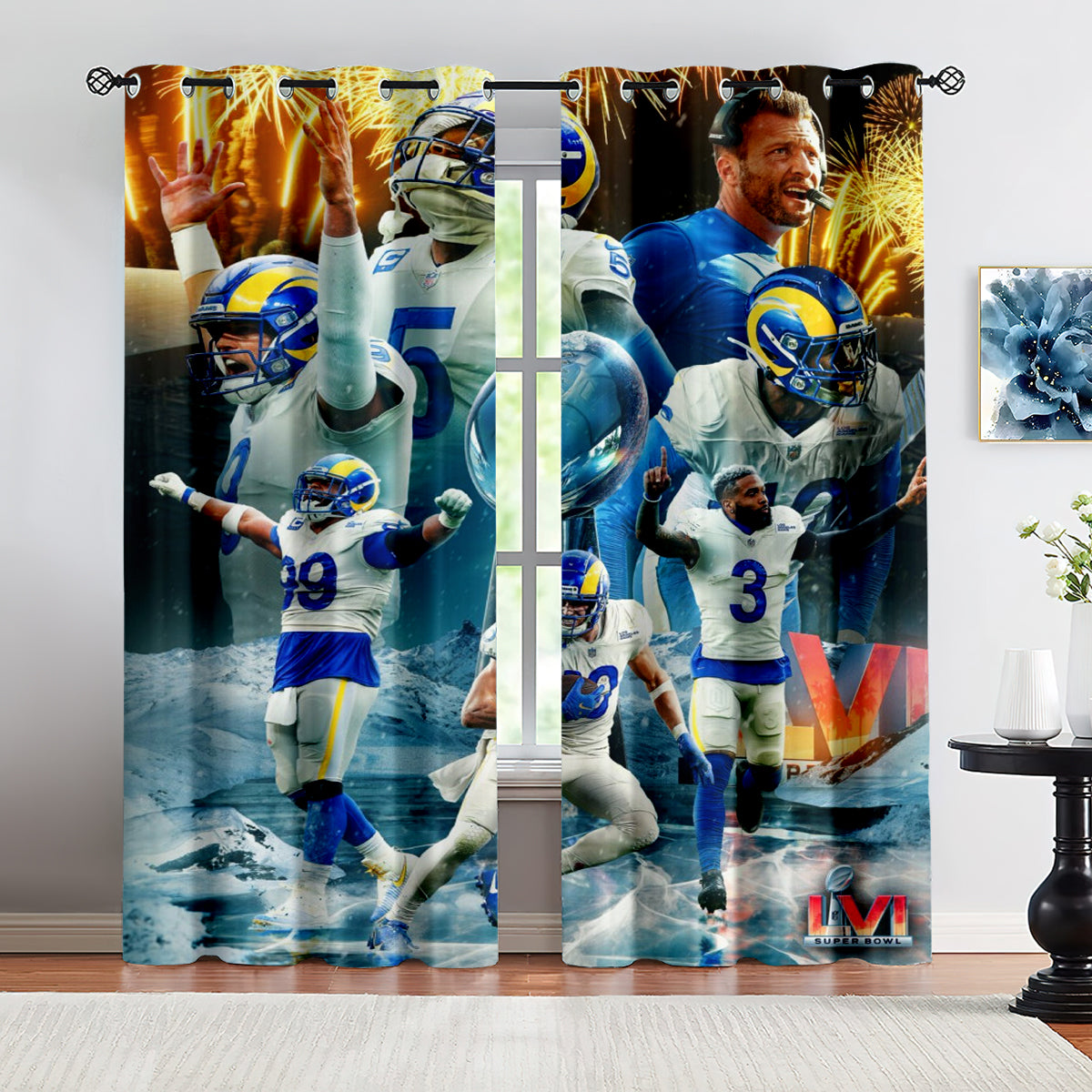 Los Angeles Rams  Football Team Blackout Curtains Drapes For Window Treatment Set