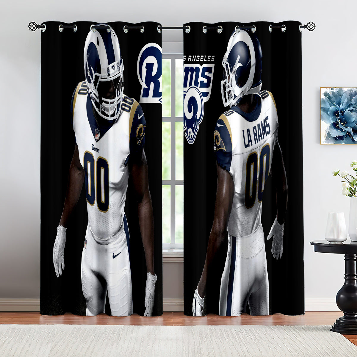 Los Angeles Rams  Football Team Blackout Curtains Drapes For Window Treatment Set