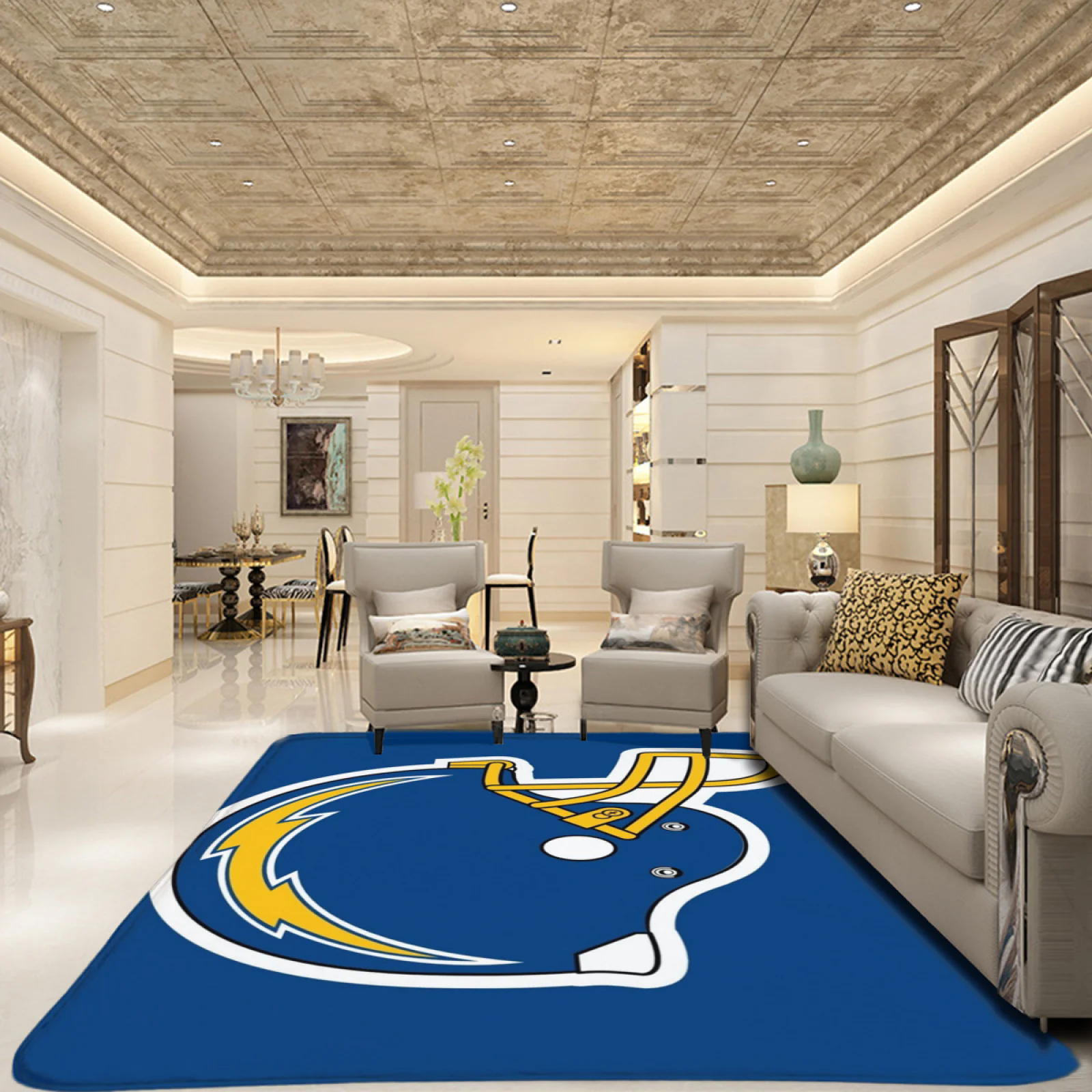 Los Angeles Chargers Football Team Carpet Living Room Bedroom Mats Kitchen Bathroom Rugs