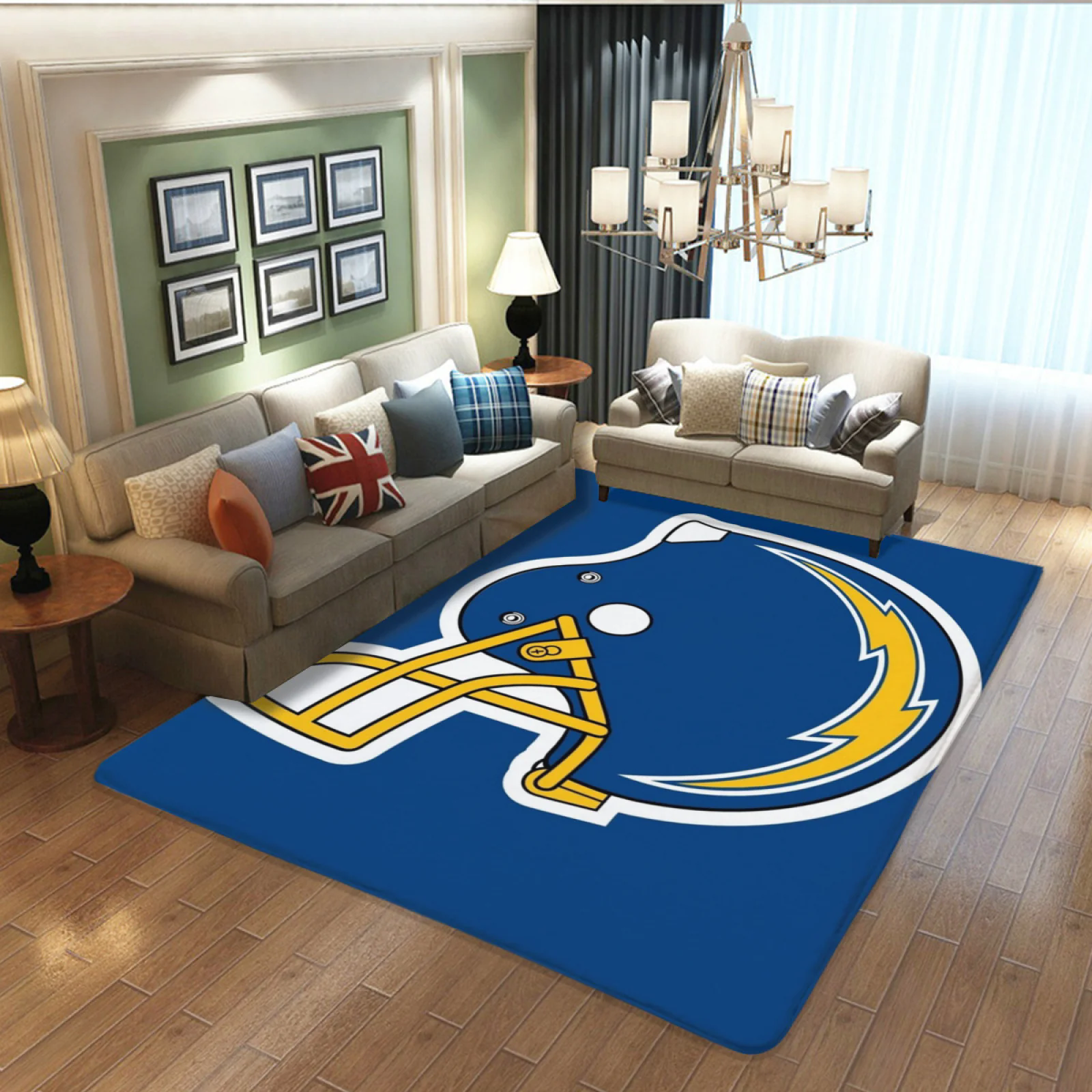 Los Angeles Chargers Football Team Carpet Living Room Bedroom Mats Kitchen Bathroom Rugs