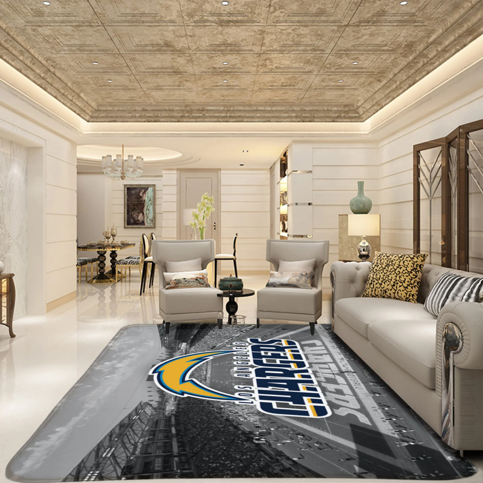 Los Angeles Chargers Football Team Carpet Living Room Bedroom Mats Kitchen Bathroom Rugs