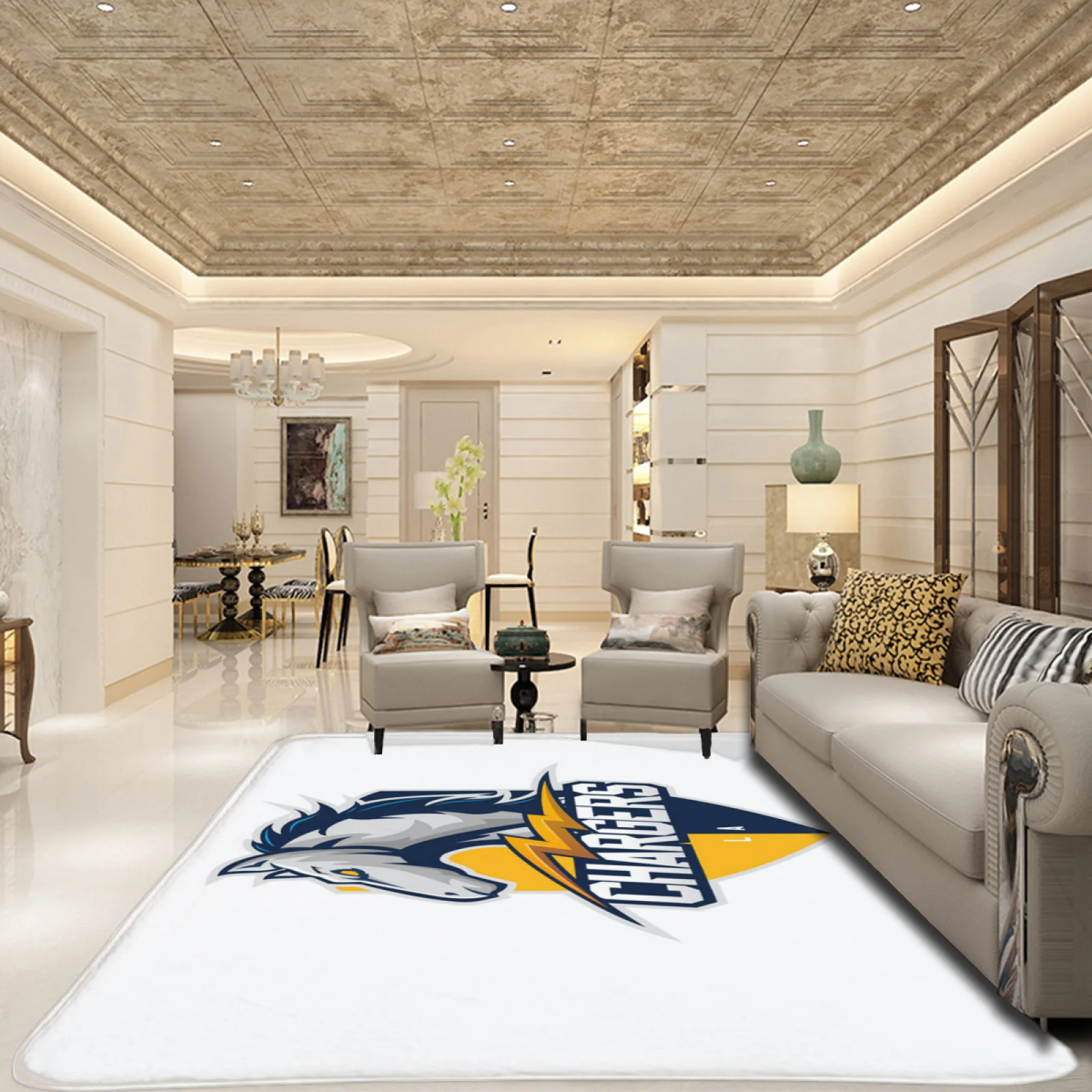 Los Angeles Chargers Football Team Carpet Living Room Bedroom Mats Kitchen Bathroom Rugs