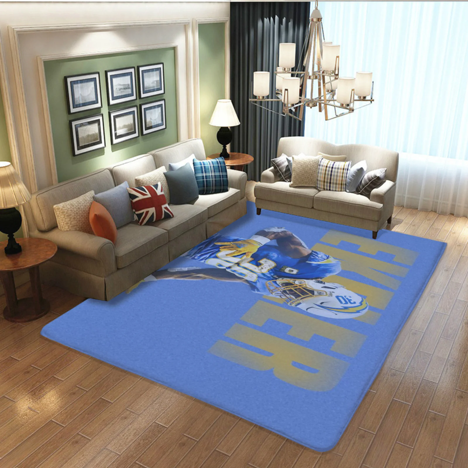 Los Angeles Chargers Football Team Carpet Living Room Bedroom Mats Kitchen Bathroom Rugs