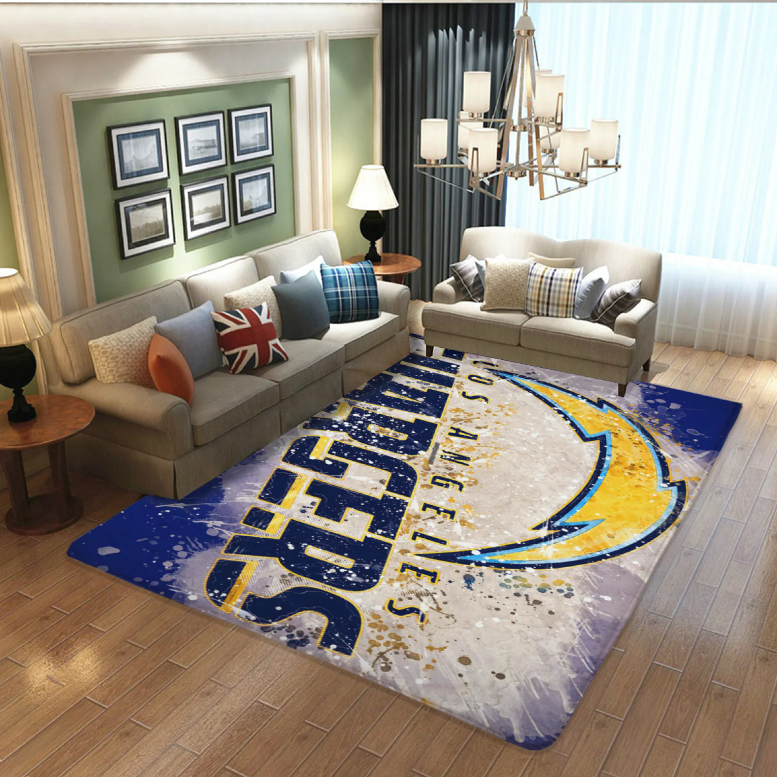 Los Angeles Chargers Football Team Carpet Living Room Bedroom Mats Kitchen Bathroom Rugs