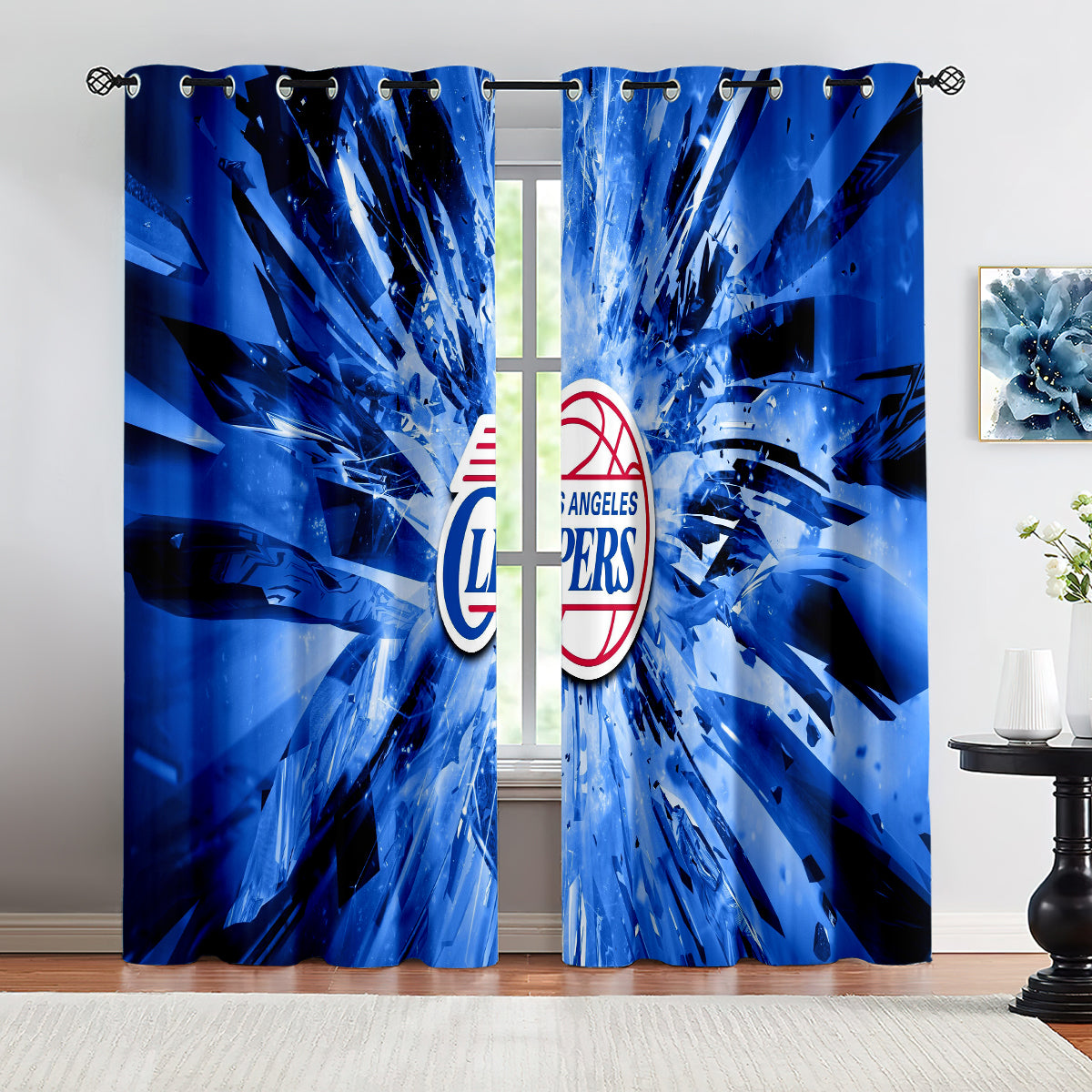 Los Angeles Basketball Clippers Blackout Curtains Drapes For Window Treatment Set