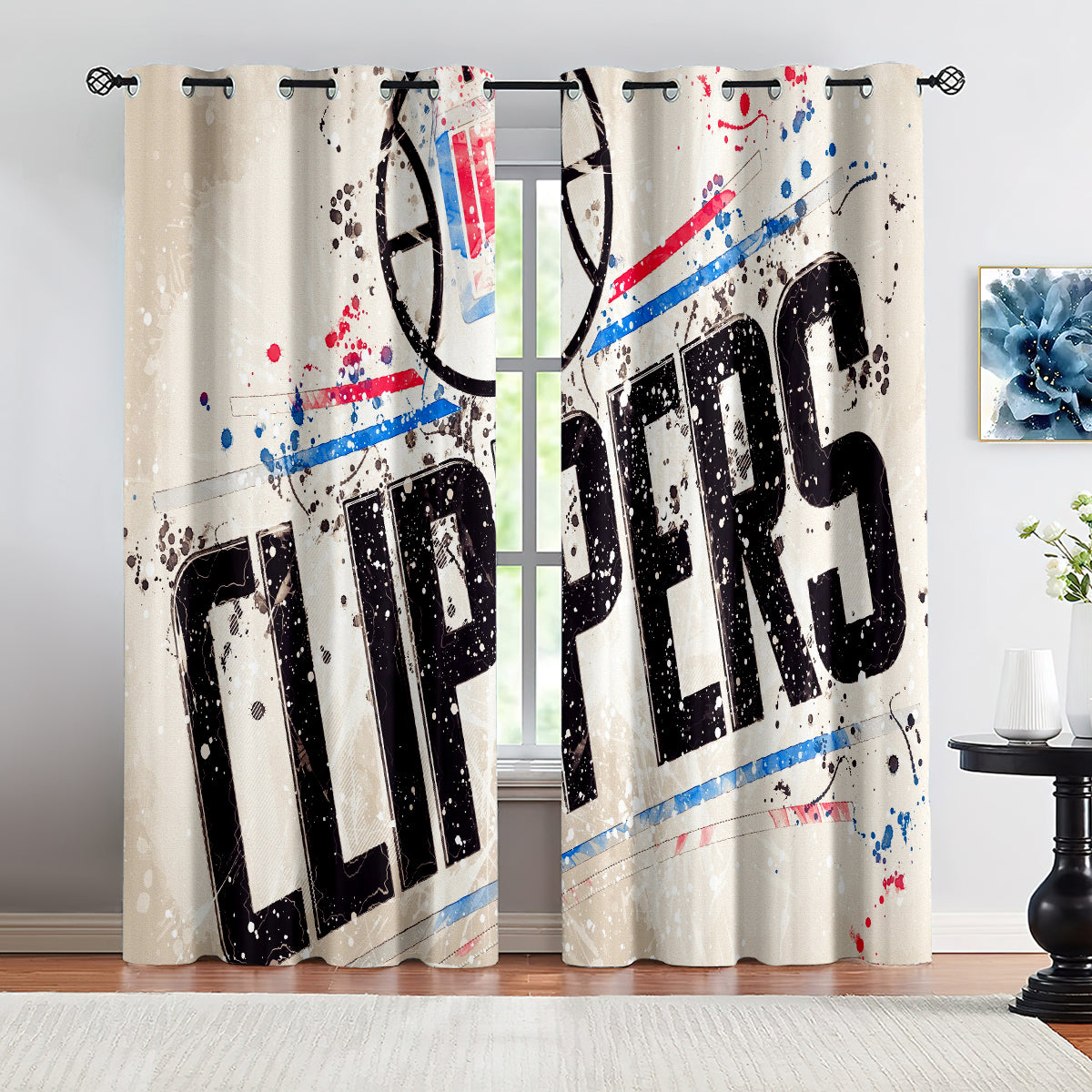 Los Angeles Basketball Clippers Blackout Curtains Drapes For Window Treatment Set