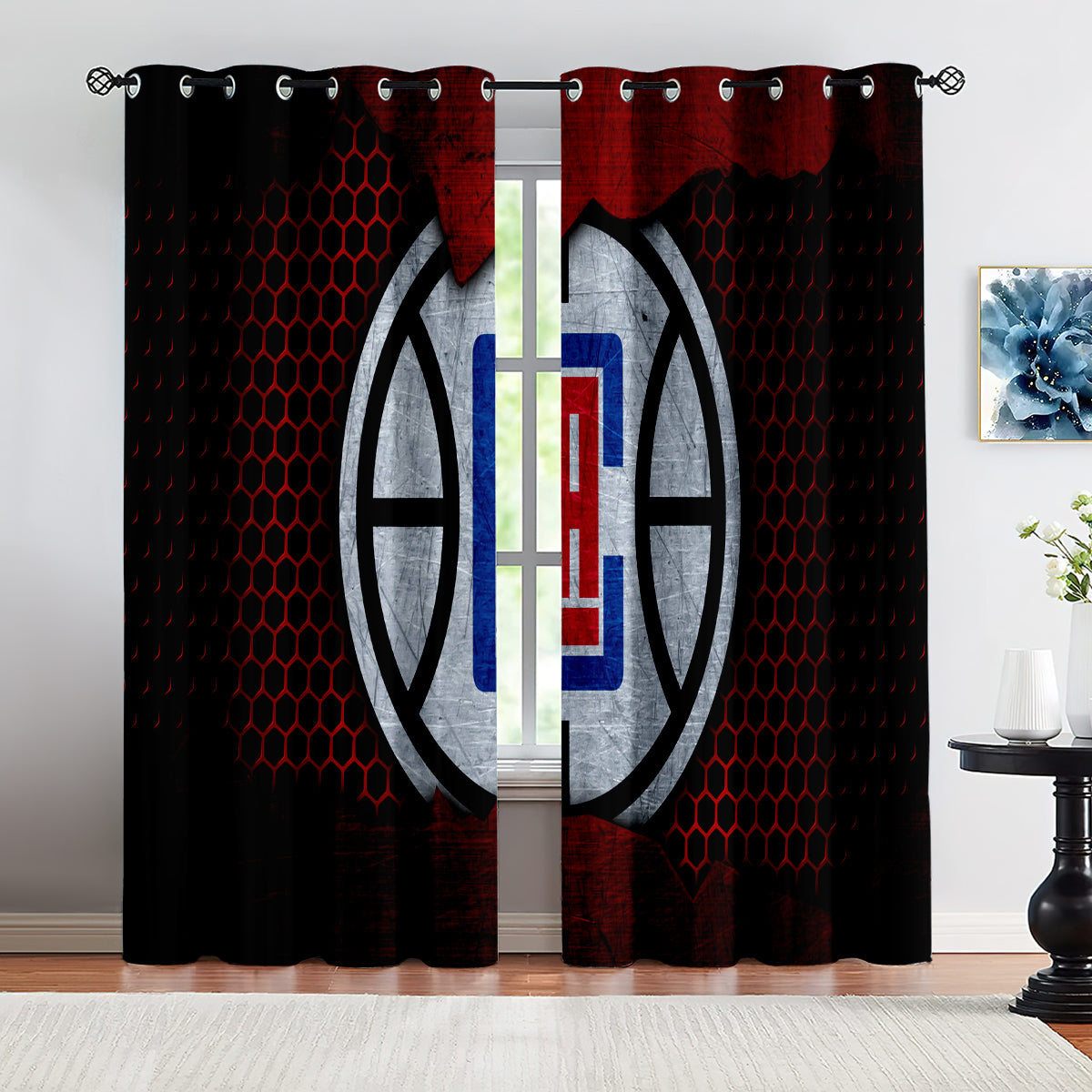 Los Angeles Basketball Clippers Blackout Curtains Drapes For Window Treatment Set