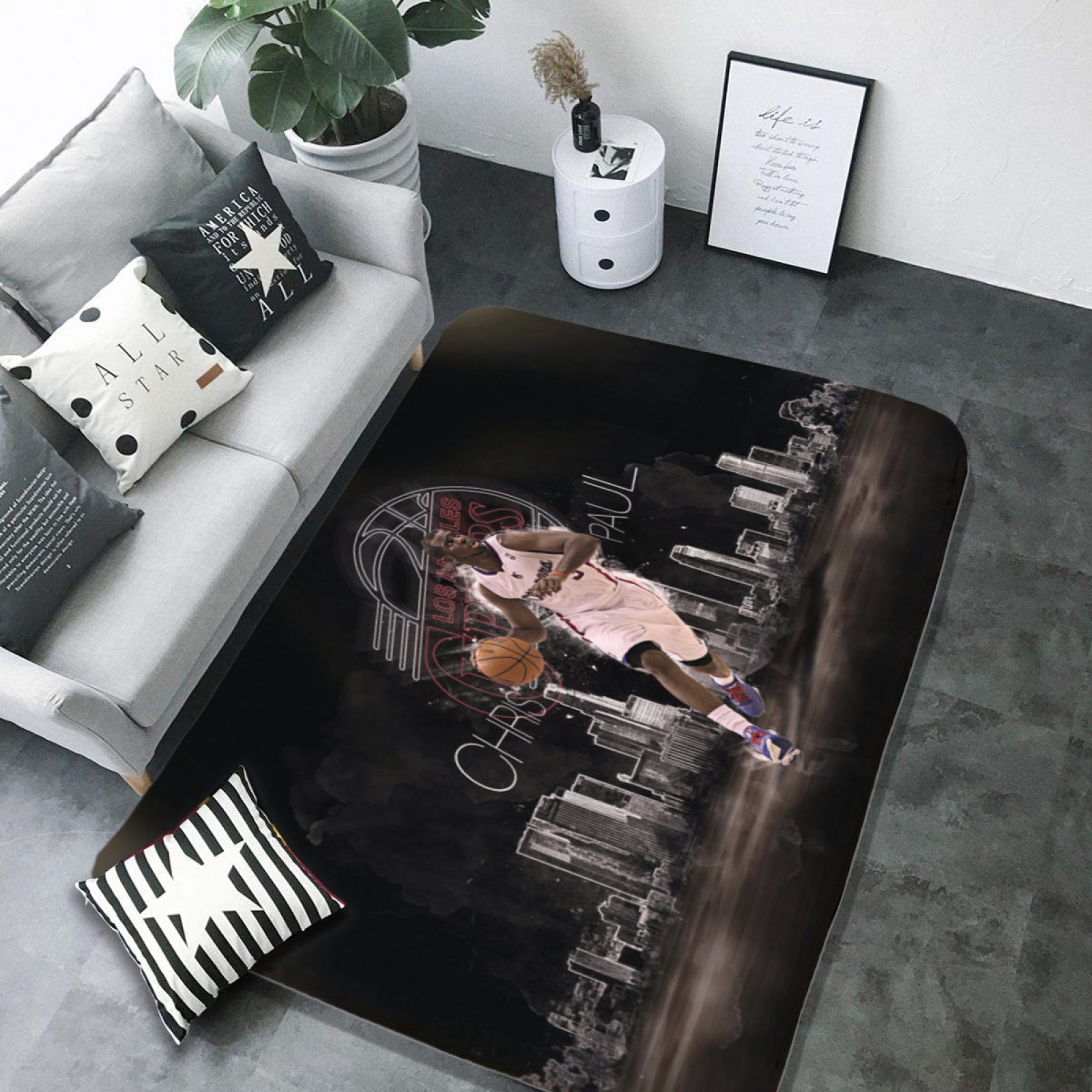 Los Angeles Basketball Clippers Carpet Living Room Bedroom Mats Kitchen Bathroom Rugs