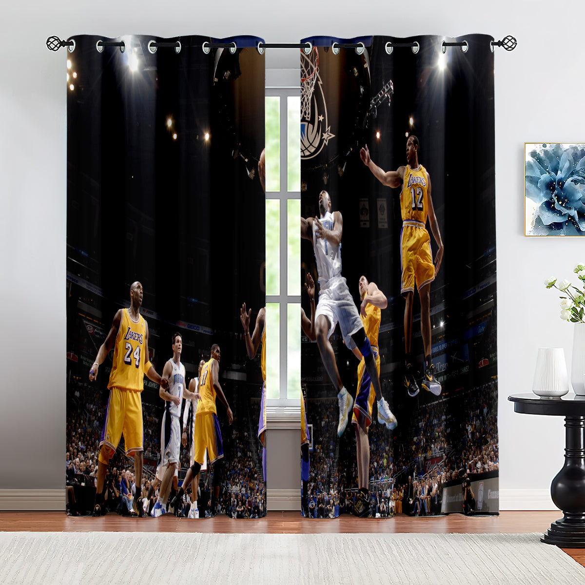 Los Angeles Basketball Lakers Blackout Curtains Drapes For Window Treatment Set