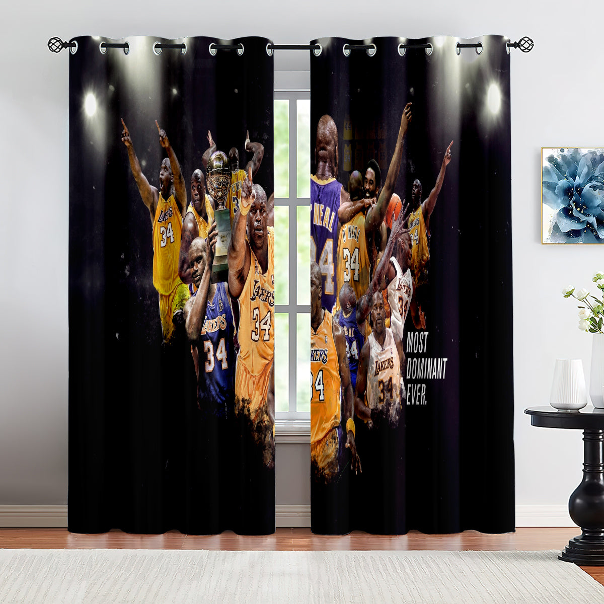 Los Angeles Basketball Lakers Blackout Curtains Drapes For Window Treatment Set