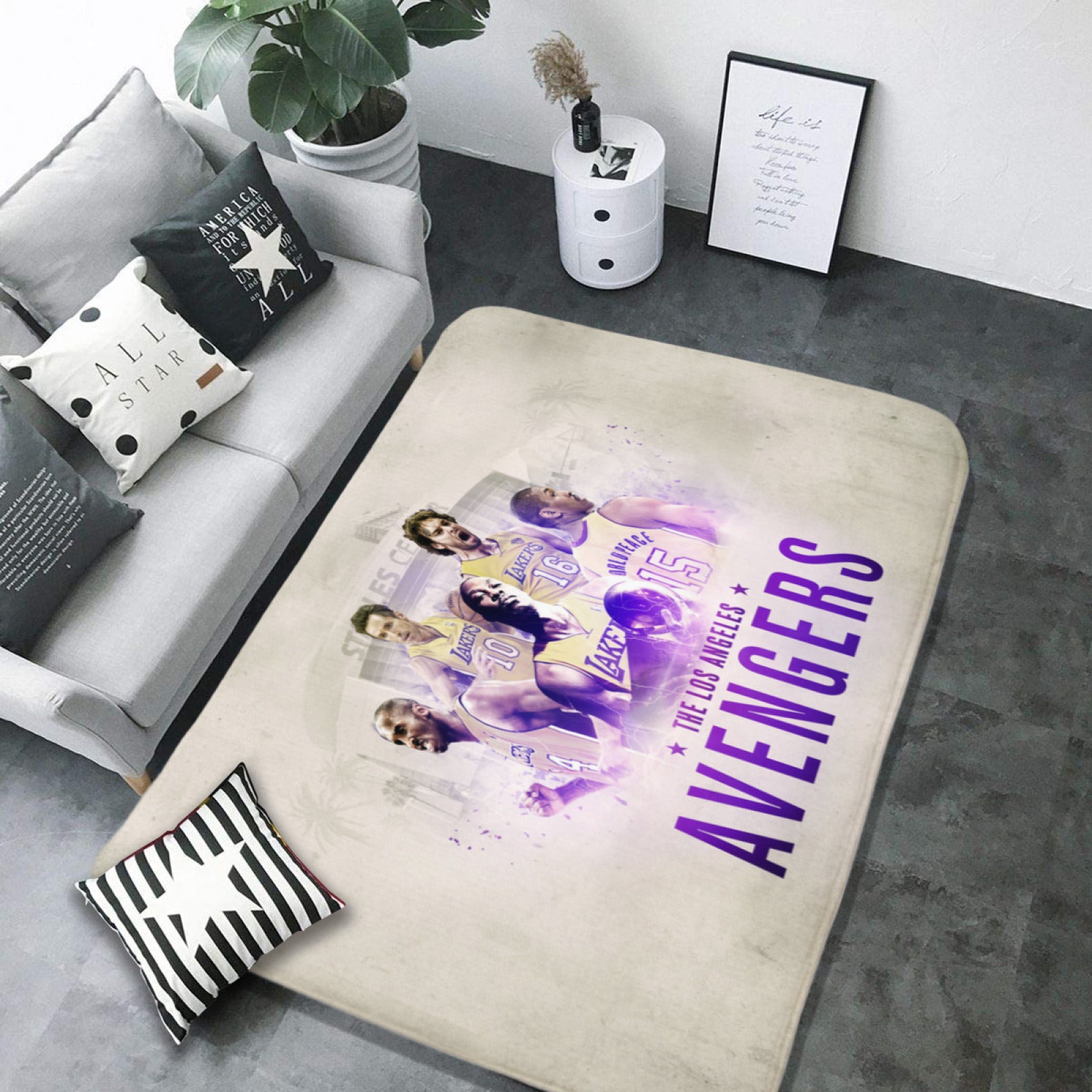 Los Angeles Basketball Lakers Carpet Living Room Bedroom Mats Kitchen Bathroom Rugs