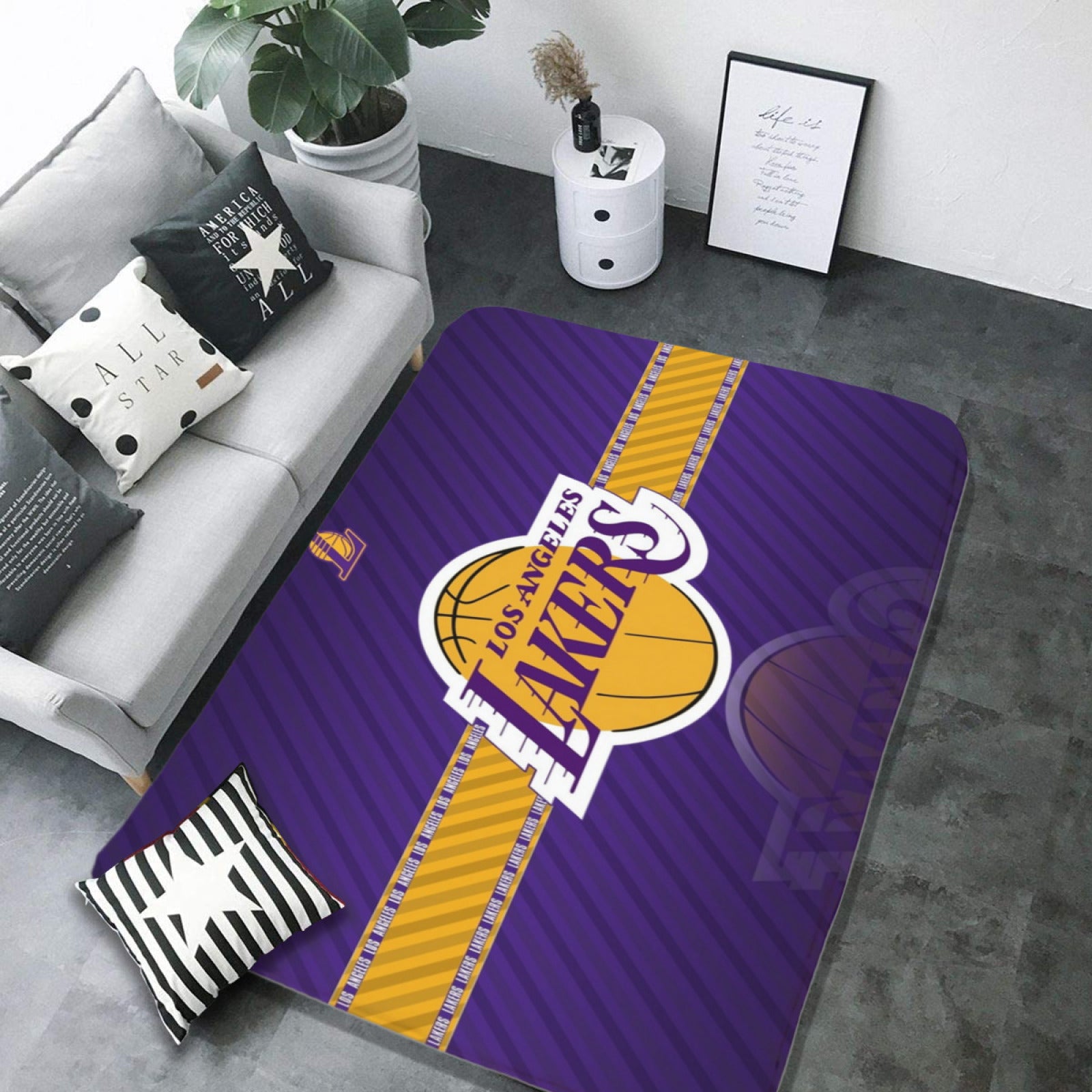 Los Angeles Basketball Lakers Carpet Living Room Bedroom Mats Kitchen Bathroom Rugs