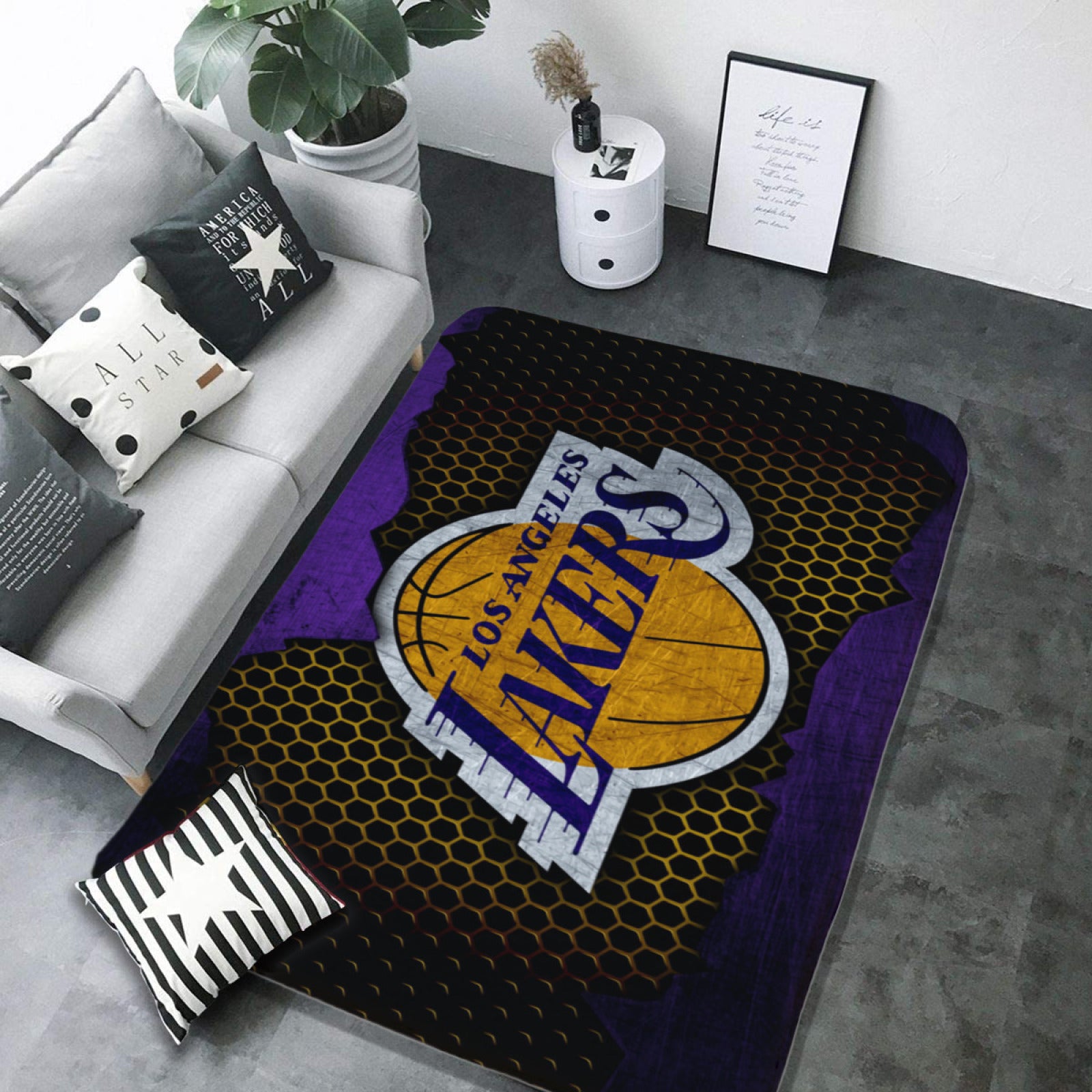 Los Angeles Basketball Lakers Carpet Living Room Bedroom Mats Kitchen Bathroom Rugs
