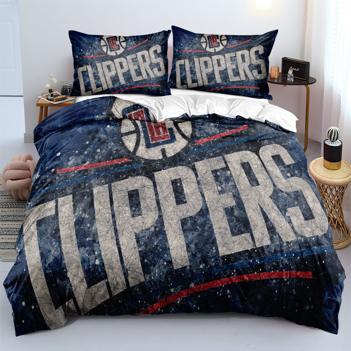 Los Angeles Basketball Clippers Bedding Set Quilt Cover Without Filler