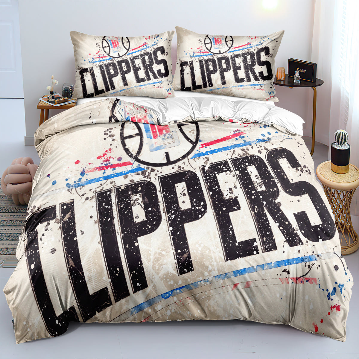 Los Angeles Basketball Clippers Bedding Set Quilt Cover Without Filler