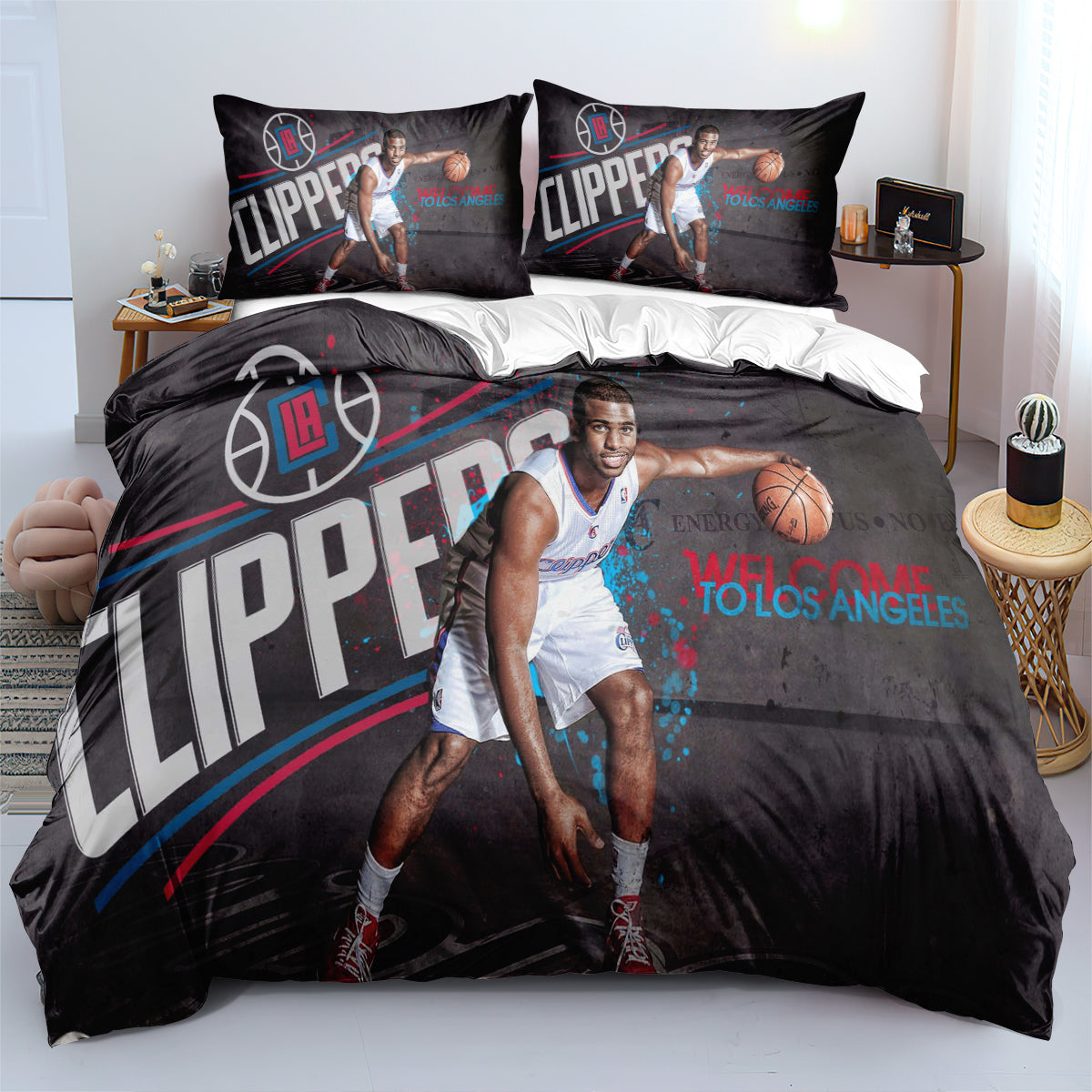 Los Angeles Basketball Clippers Bedding Set Quilt Cover Without Filler