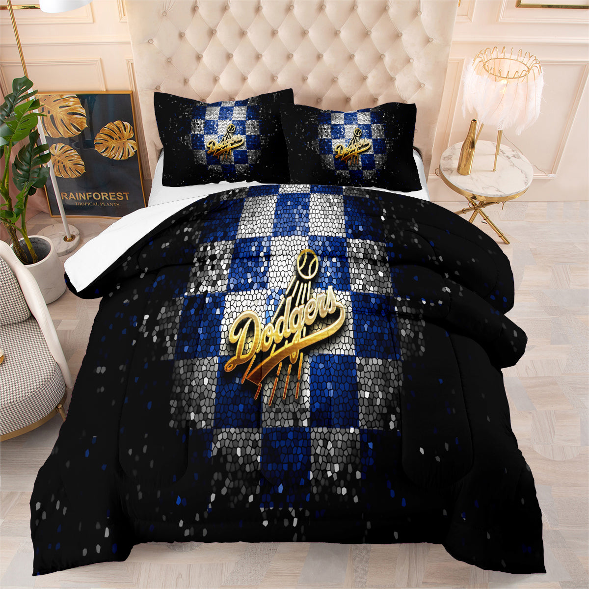 Los Angeles Dodgers Comforter Pillowcase Sets Blanket All Season Reversible Quilted Duvet