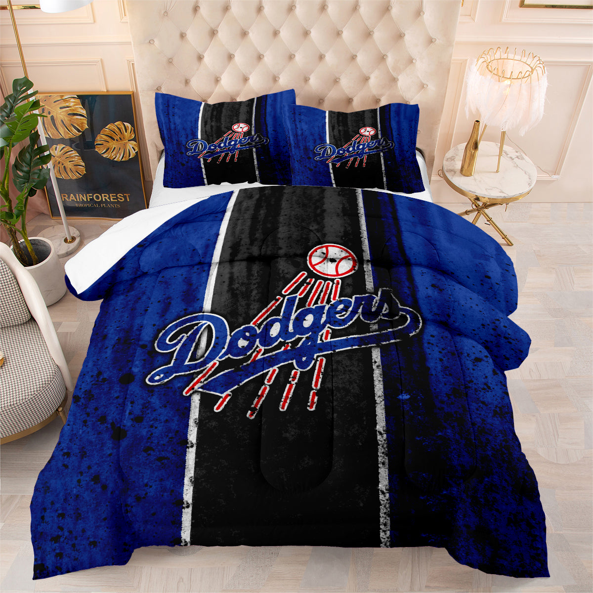 Los Angeles Dodgers Comforter Pillowcase Sets Blanket All Season Reversible Quilted Duvet