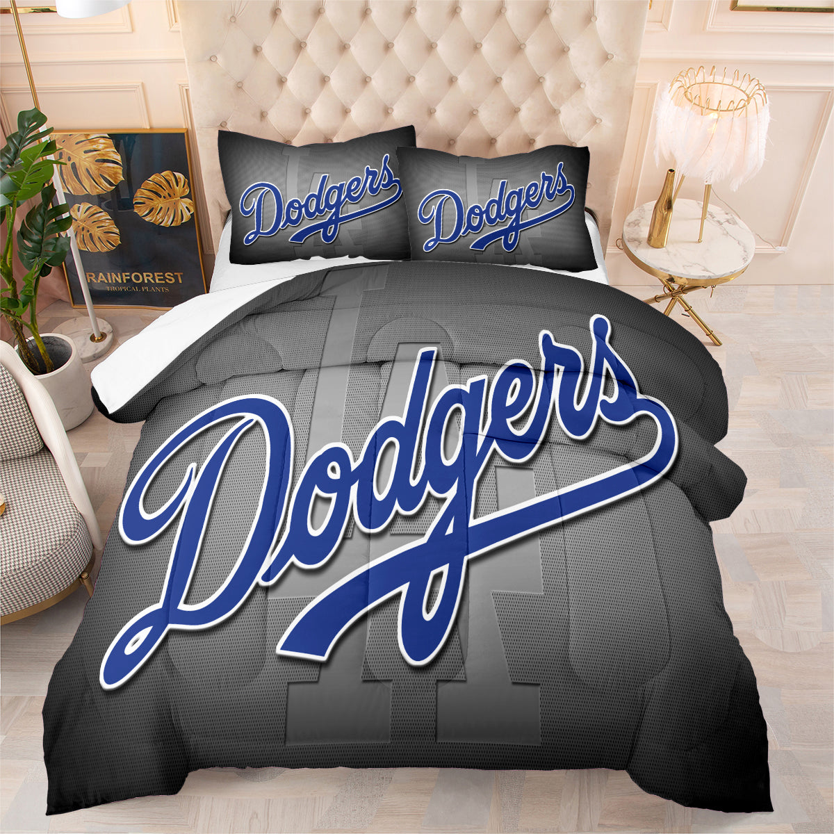 Los Angeles Dodgers Comforter Pillowcase Sets Blanket All Season Reversible Quilted Duvet