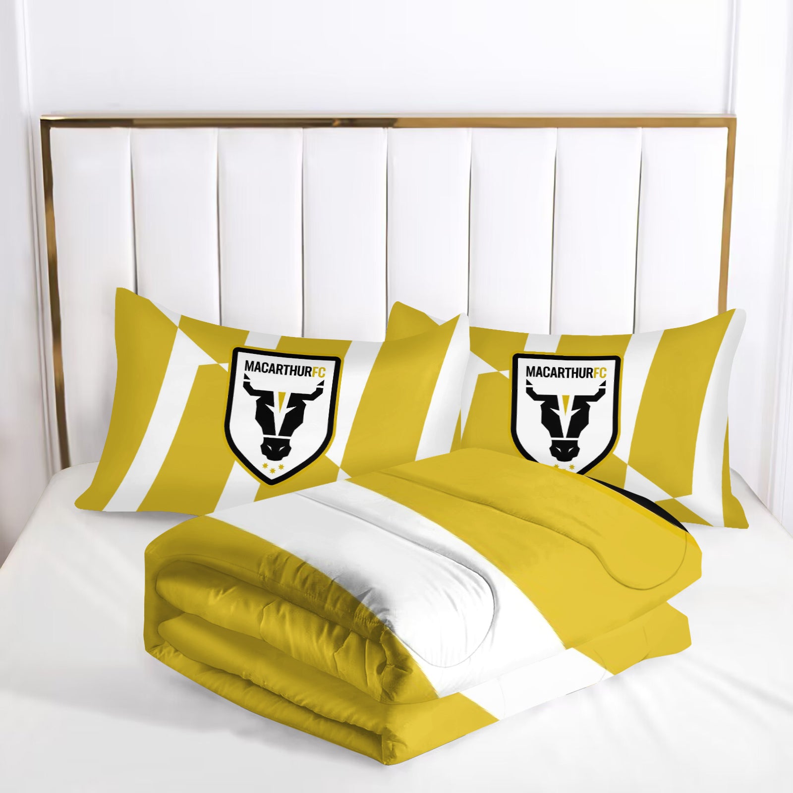Macarthur Bulls FC Soccer Comforter Pillowcase Sets Blanket All Season Reversible Quilted Duvet