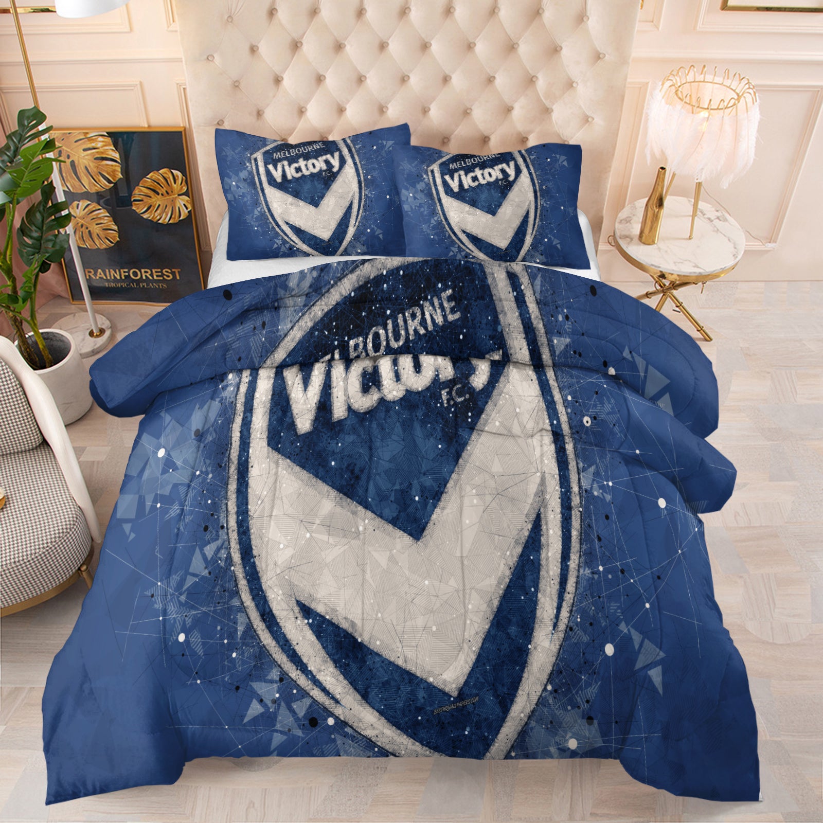 Melbourne Victory Comforter Pillowcase Sets Blanket All Season Reversible Quilted Duvet