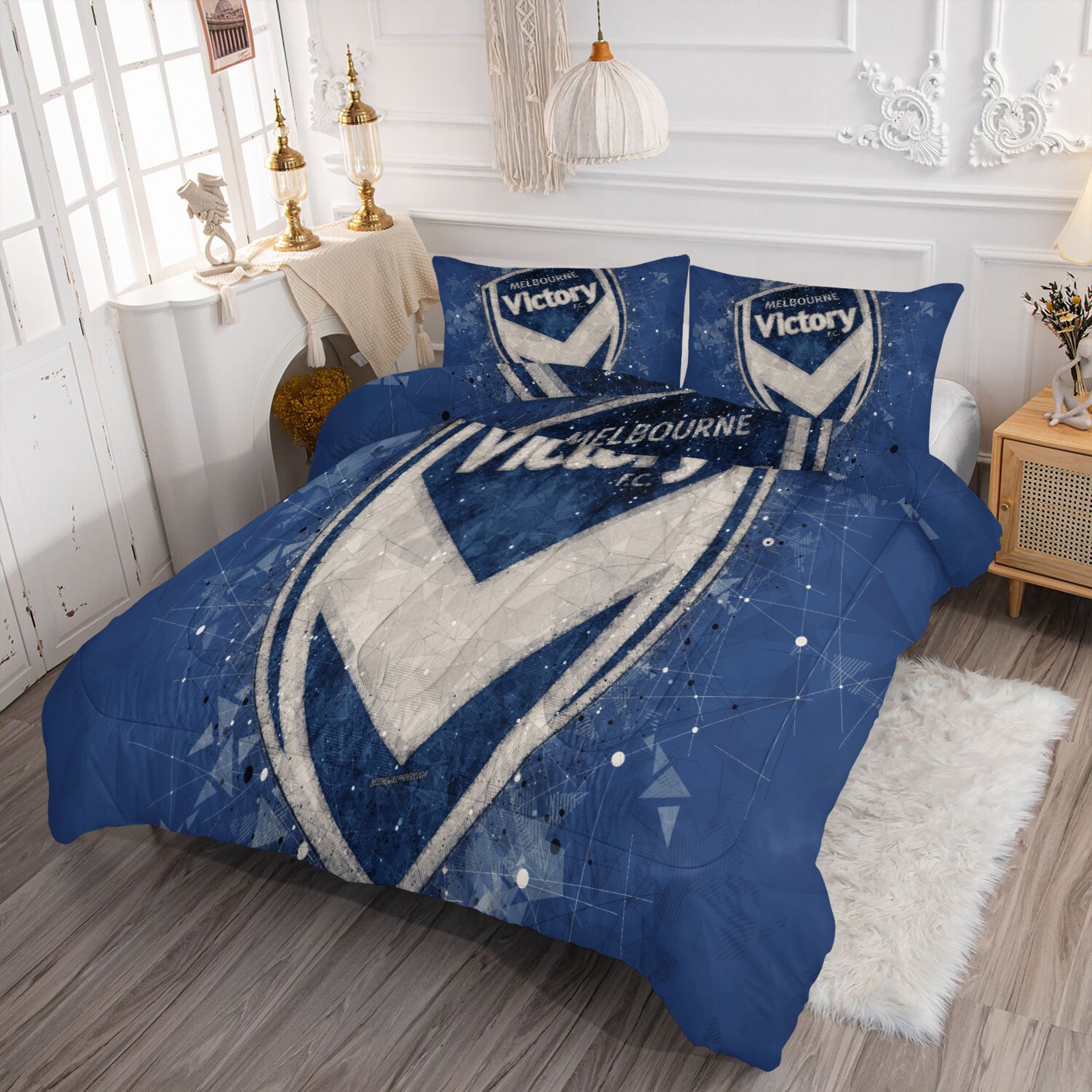 Melbourne Victory Comforter Pillowcase Sets Blanket All Season Reversible Quilted Duvet