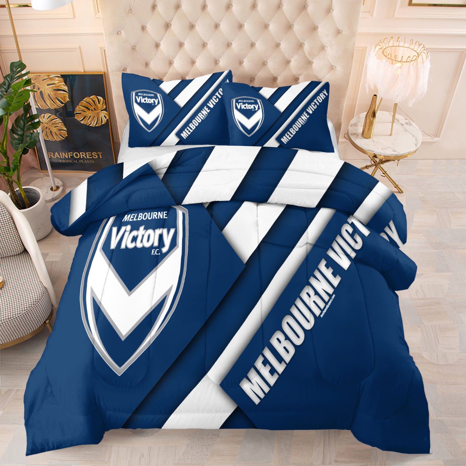 Melbourne Victory Comforter Pillowcase Sets Blanket All Season Reversible Quilted Duvet