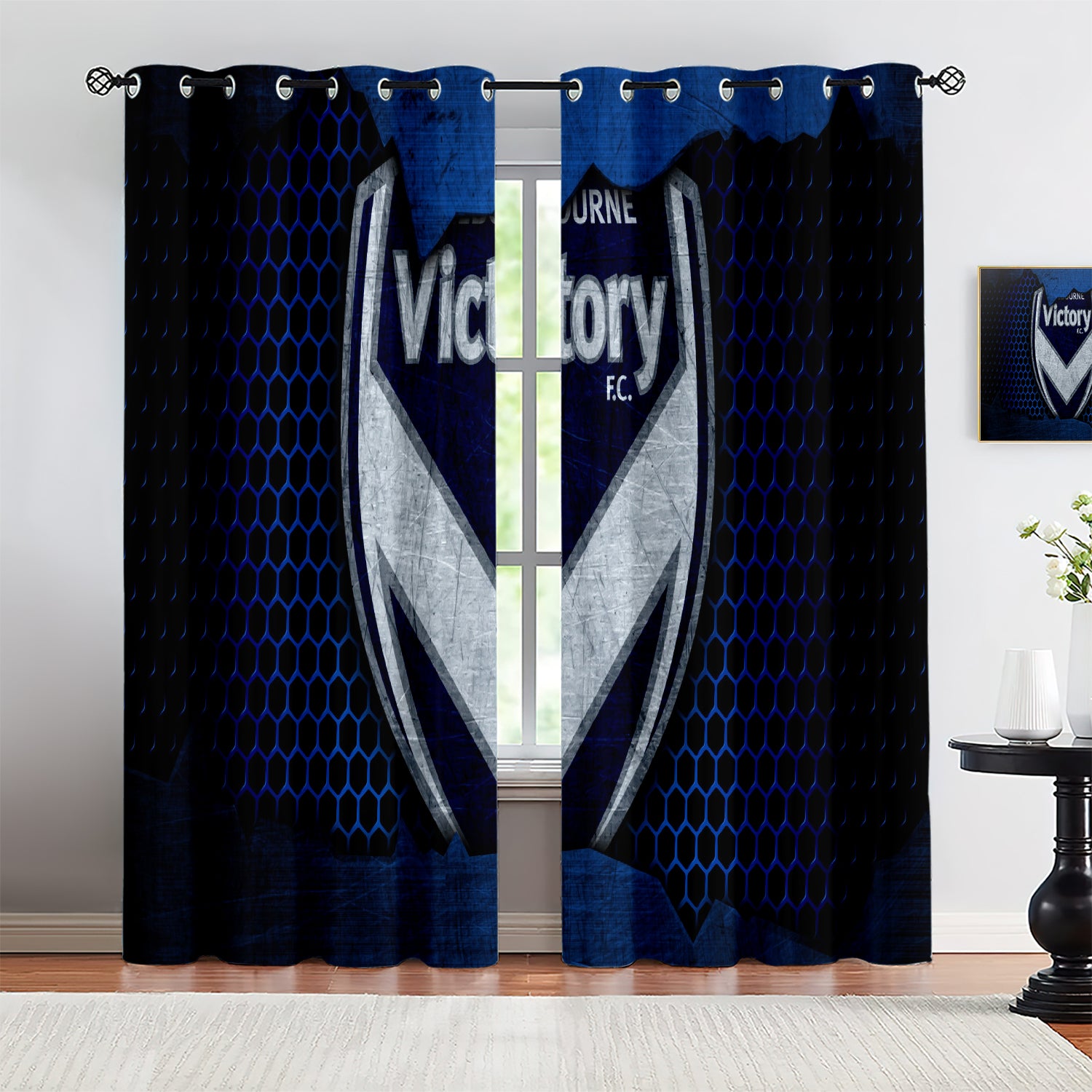 Melbourne Victory Soccer Blackout Curtains Drapes for Window Treatment Set