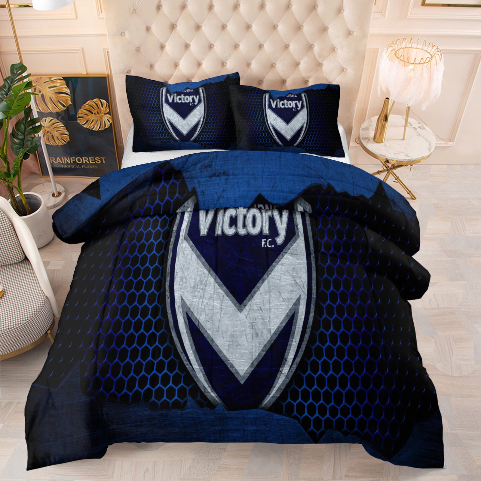 Melbourne Victory Comforter Pillowcase Sets Blanket All Season Reversible Quilted Duvet