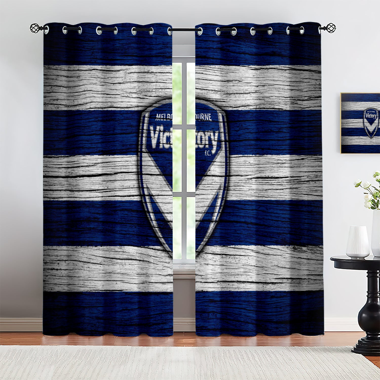 Melbourne Victory Soccer Blackout Curtains Drapes for Window Treatment Set