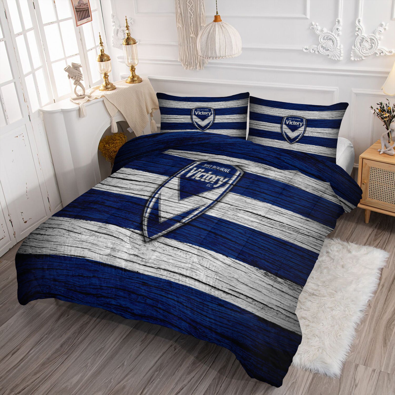Melbourne Victory Comforter Pillowcase Sets Blanket All Season Reversible Quilted Duvet