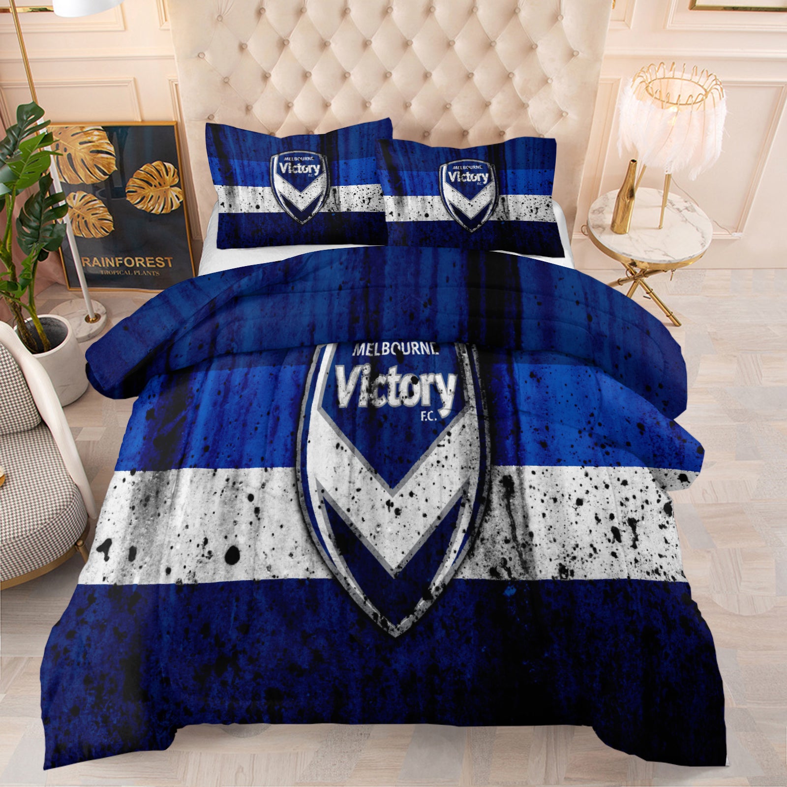 Melbourne Victory Comforter Pillowcase Sets Blanket All Season Reversible Quilted Duvet