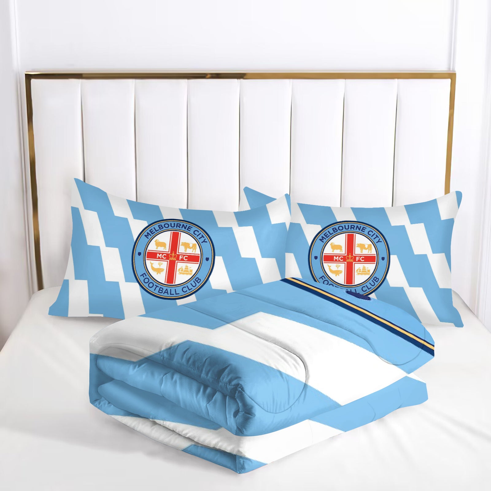 Melbourne City FC Soccer Comforter Pillowcase Sets Blanket All Season Reversible Quilted Duvet