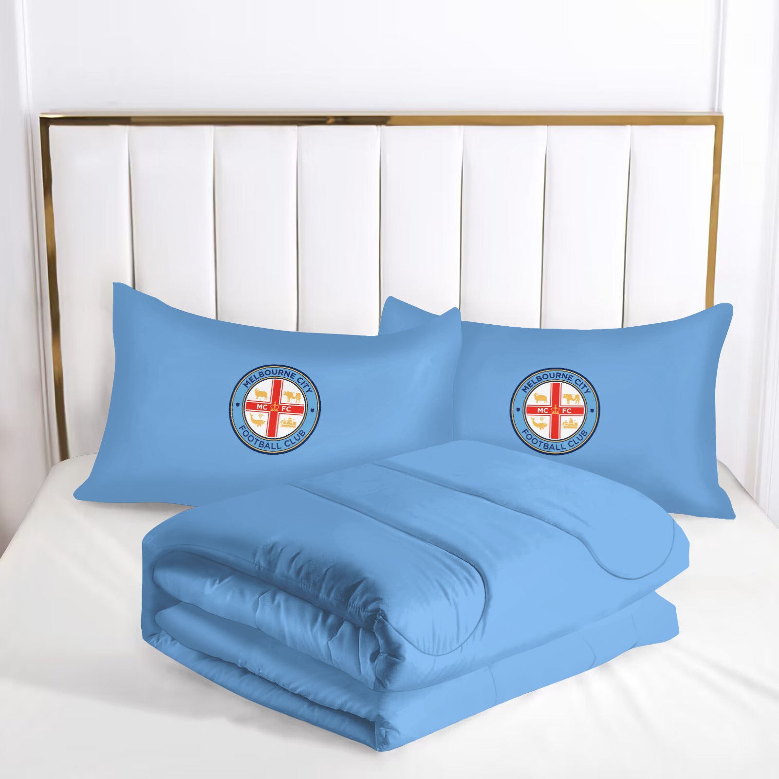 Melbourne City FC Soccer Comforter Pillowcase Sets Blanket All Season Reversible Quilted Duvet