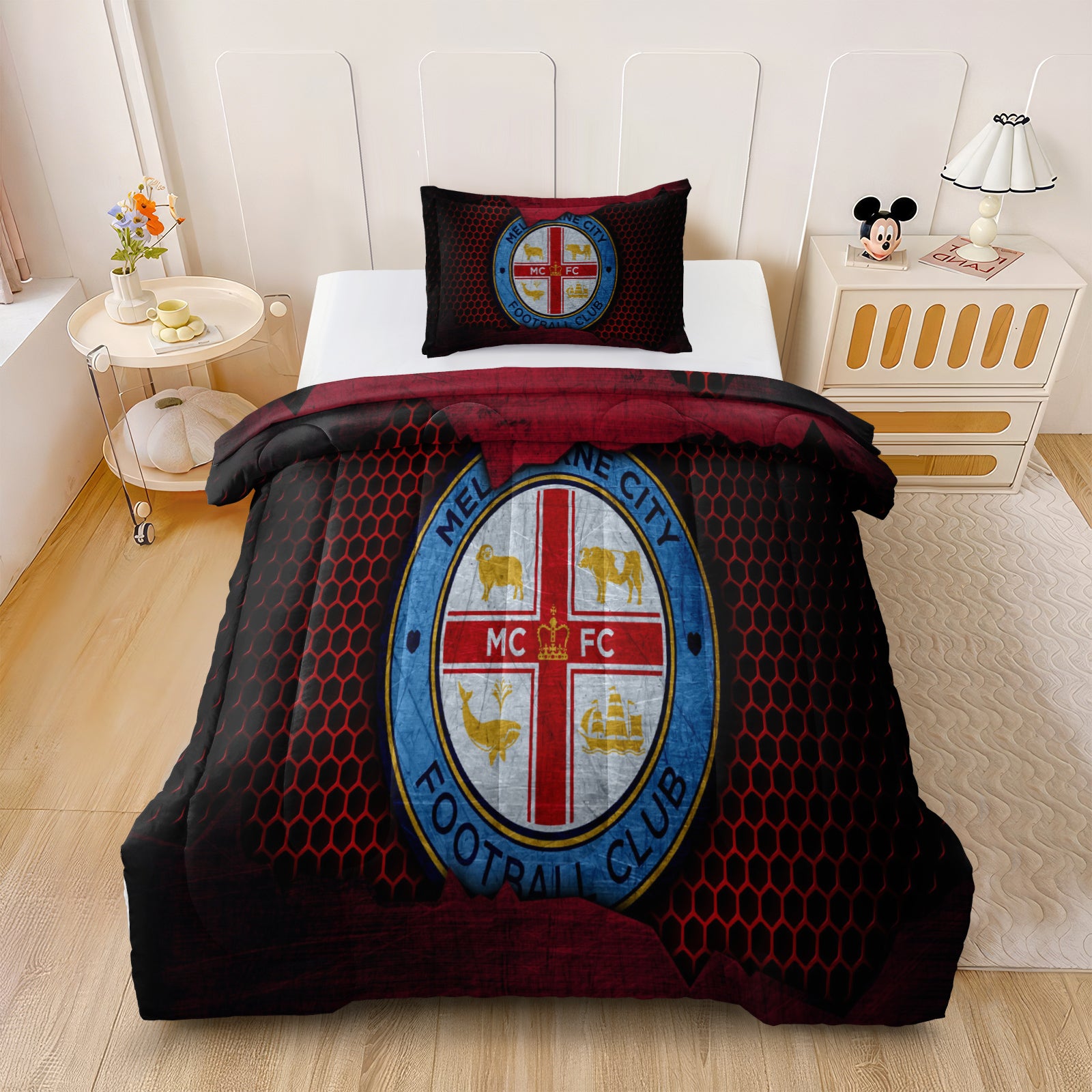 Melbourne City FC Soccer Comforter Pillowcase Sets Blanket All Season Reversible Quilted Duvet