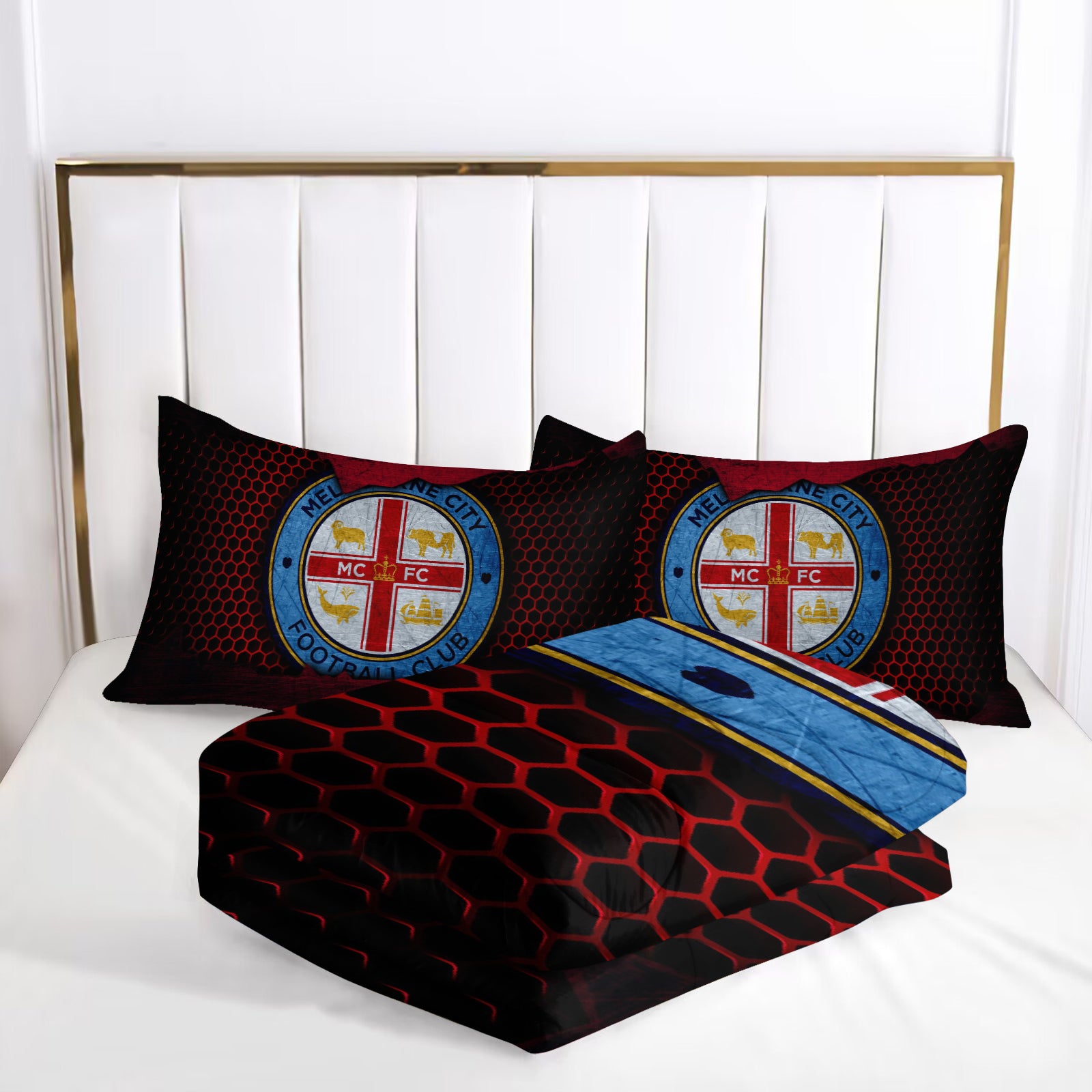 Melbourne City FC Soccer Comforter Pillowcase Sets Blanket All Season Reversible Quilted Duvet