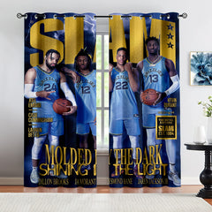 Memphis Basketball Grizzlies Blackout Curtains Drapes For Window Treatment Set