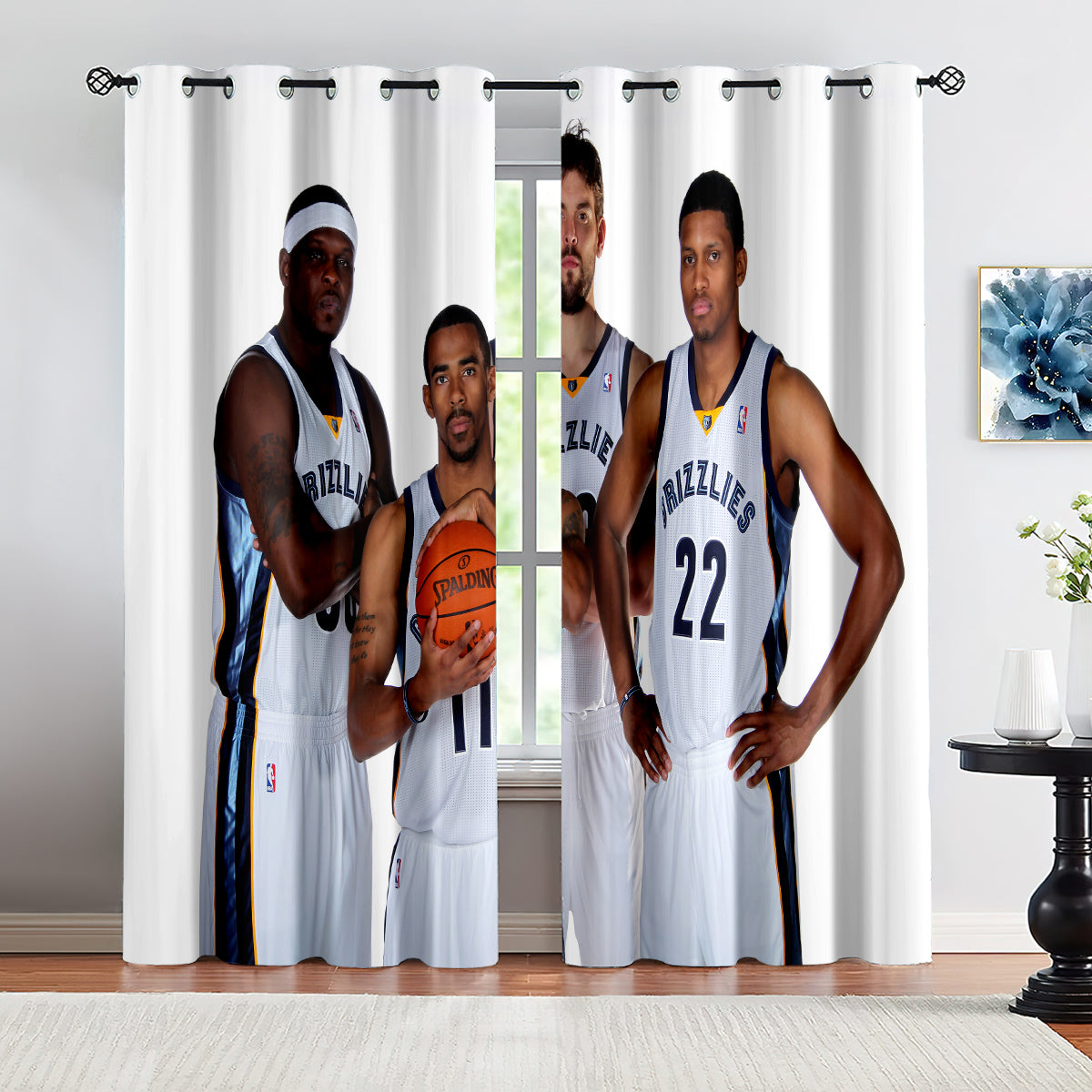 Memphis Basketball Grizzlies Blackout Curtains Drapes For Window Treatment Set