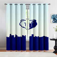 Memphis Basketball Grizzlies Blackout Curtains Drapes For Window Treatment Set