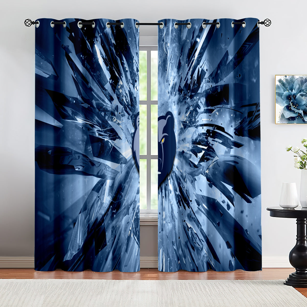 Memphis Basketball Grizzlies Blackout Curtains Drapes For Window Treatment Set