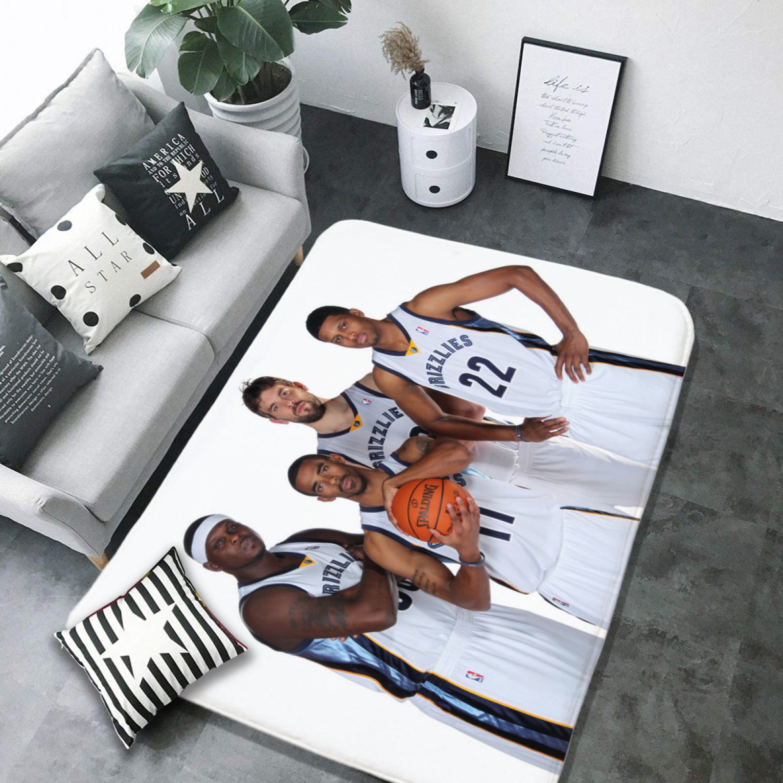 Memphis Basketball Grizzlies Carpet Living Room Bedroom Mats Kitchen Bathroom Rugs