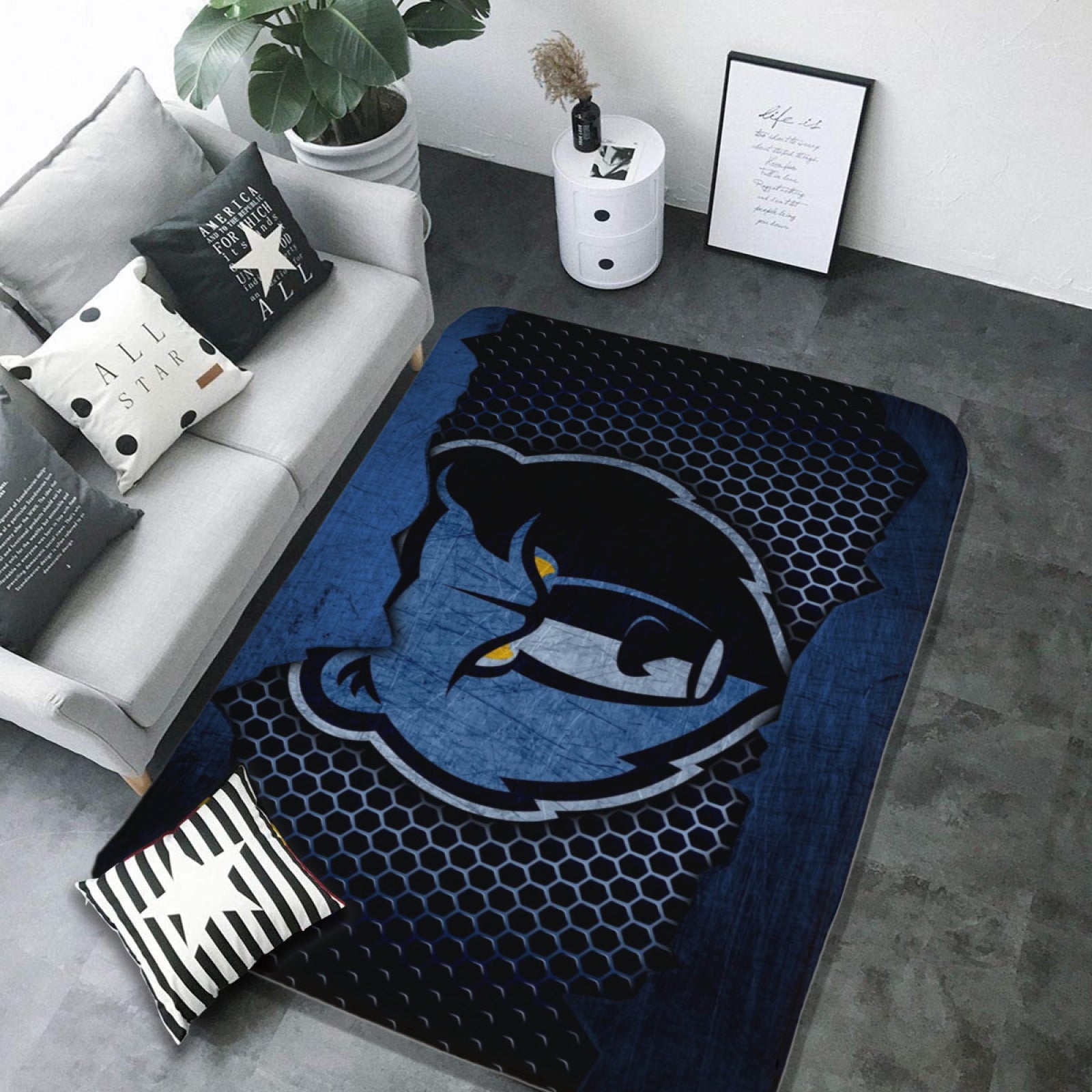 Memphis Basketball Grizzlies Carpet Living Room Bedroom Mats Kitchen Bathroom Rugs