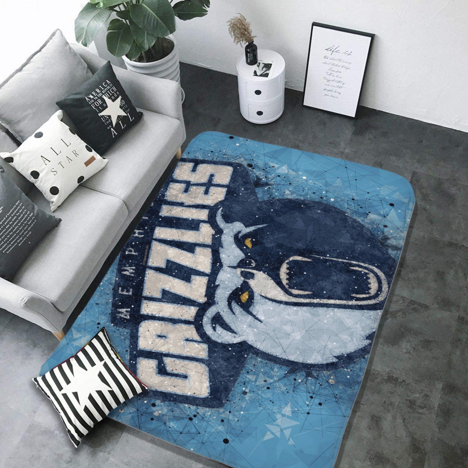 Memphis Basketball Grizzlies Carpet Living Room Bedroom Mats Kitchen Bathroom Rugs