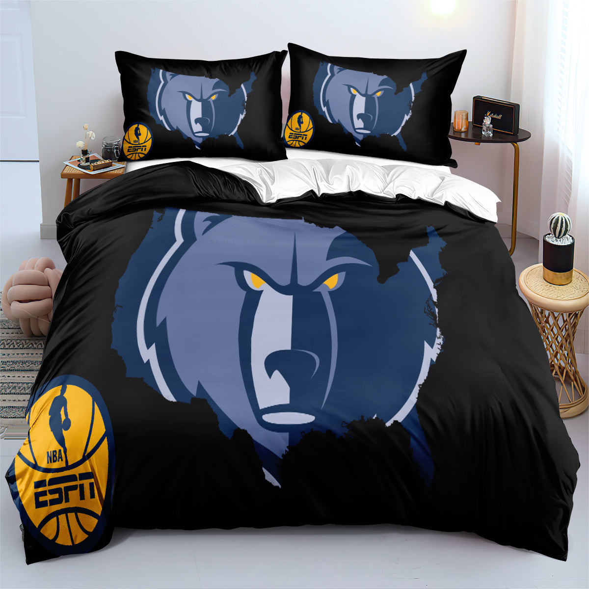 Memphis Basketball Grizzlies Bedding Set Quilt Cover Without Filler