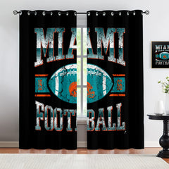 Miami Dolphins Blackout Curtains Drapes For Window Treatment Set
