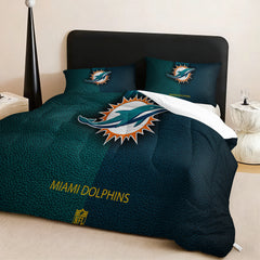 Miami Dolphins Comforter Pillowcase Sets Blanket All Season Reversible Quilted Duvet